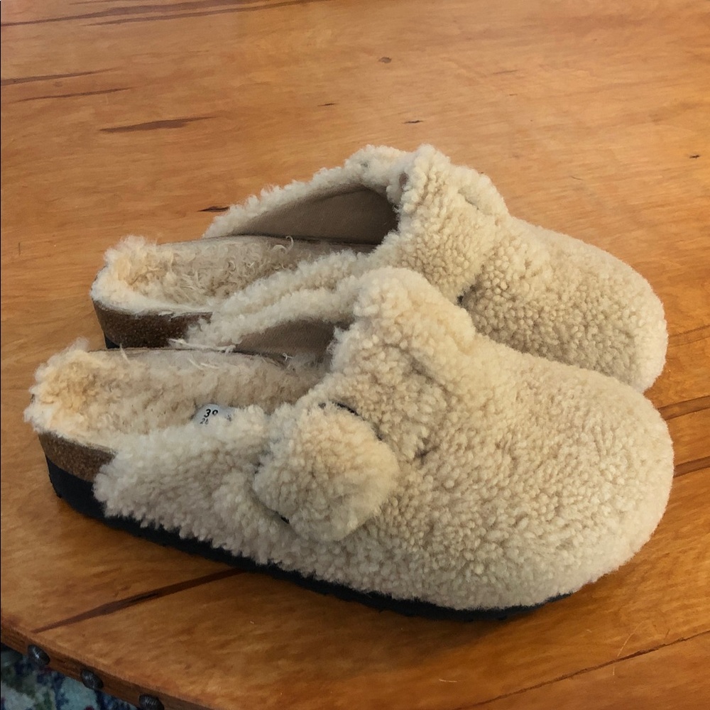 Papillio Cream Sherpa Slip-On Clogs